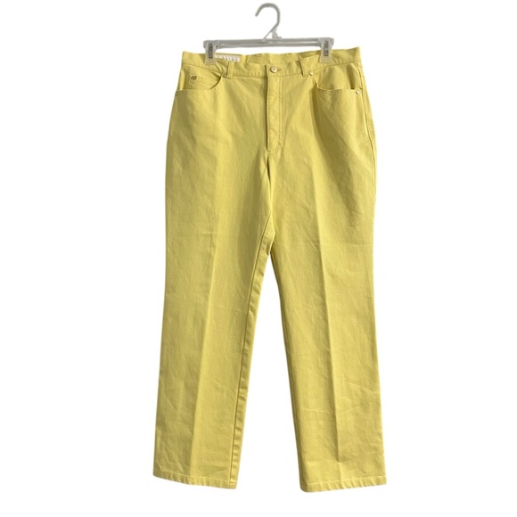 Escada butter yellow straight leg jeans color denim high rise size 44 waist 32 - Picture 1 of 11